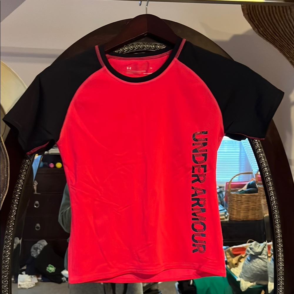 Under Armour Red and Black T-Shirt